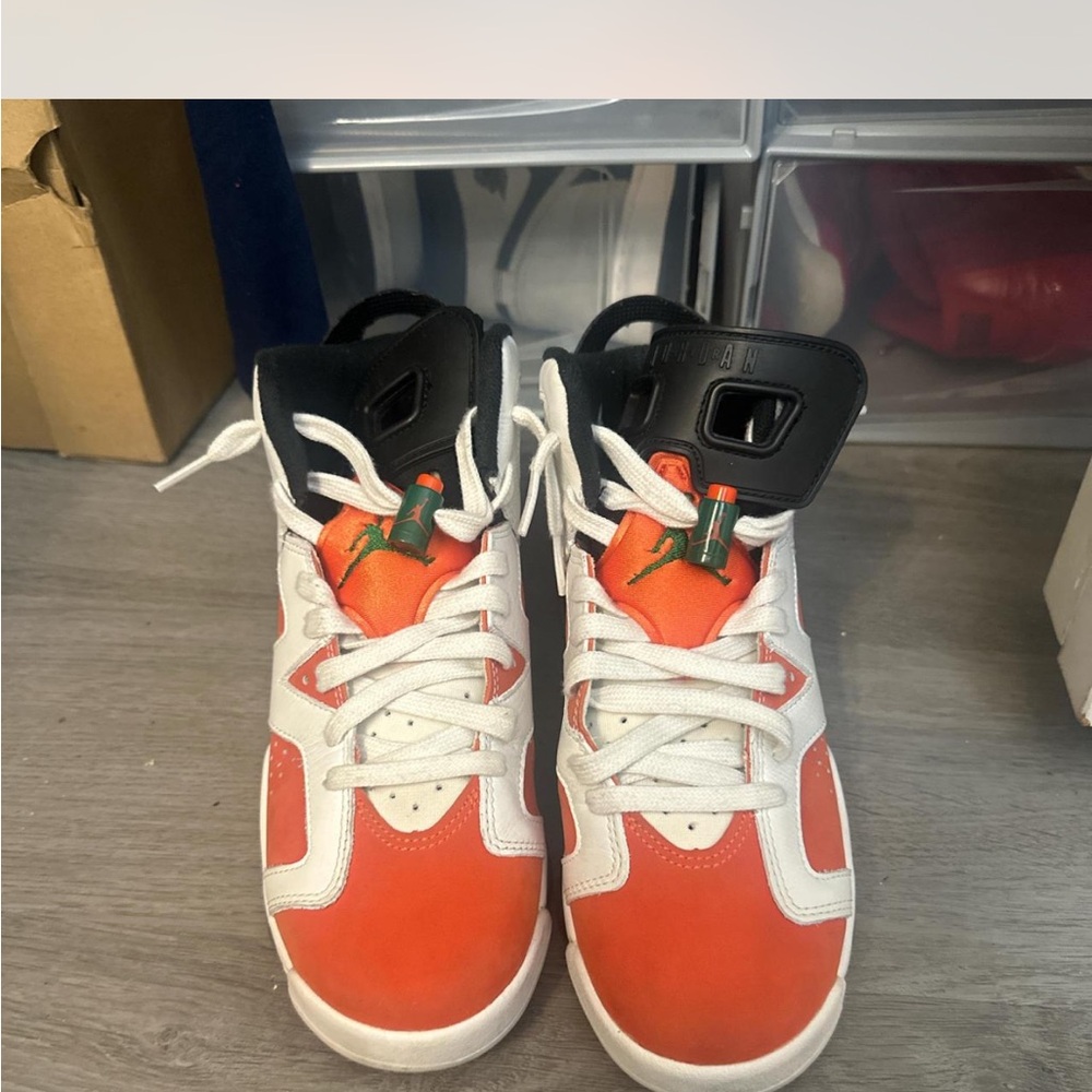 Jordan Kids' Orange and White Sneakers